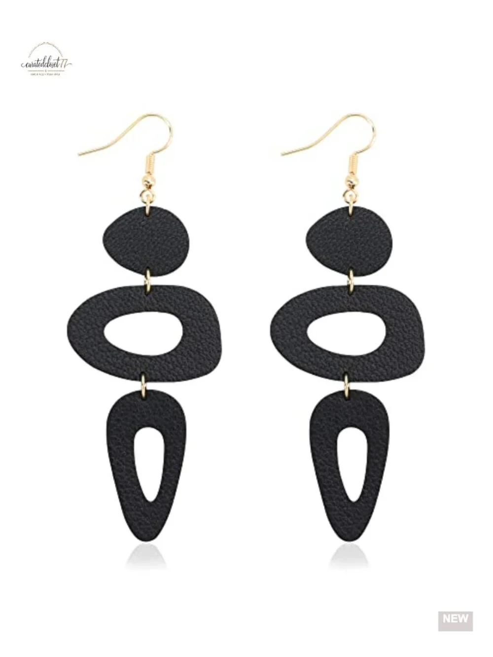 Leather Dangle Earrings Handmade Statement Lightweight Hook Earrings